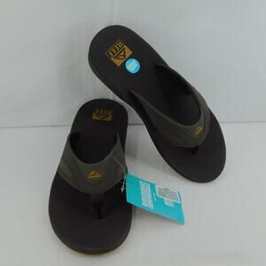 REEF Men's Flip Flops Fanning Brown Gum Bottle Sandal Opener Size 9 New